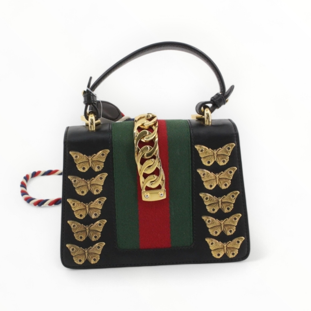 GUCCI Limited Edition Sylvie Medalion Lion Butterfly Two Way Bag - Picture 4 of 10